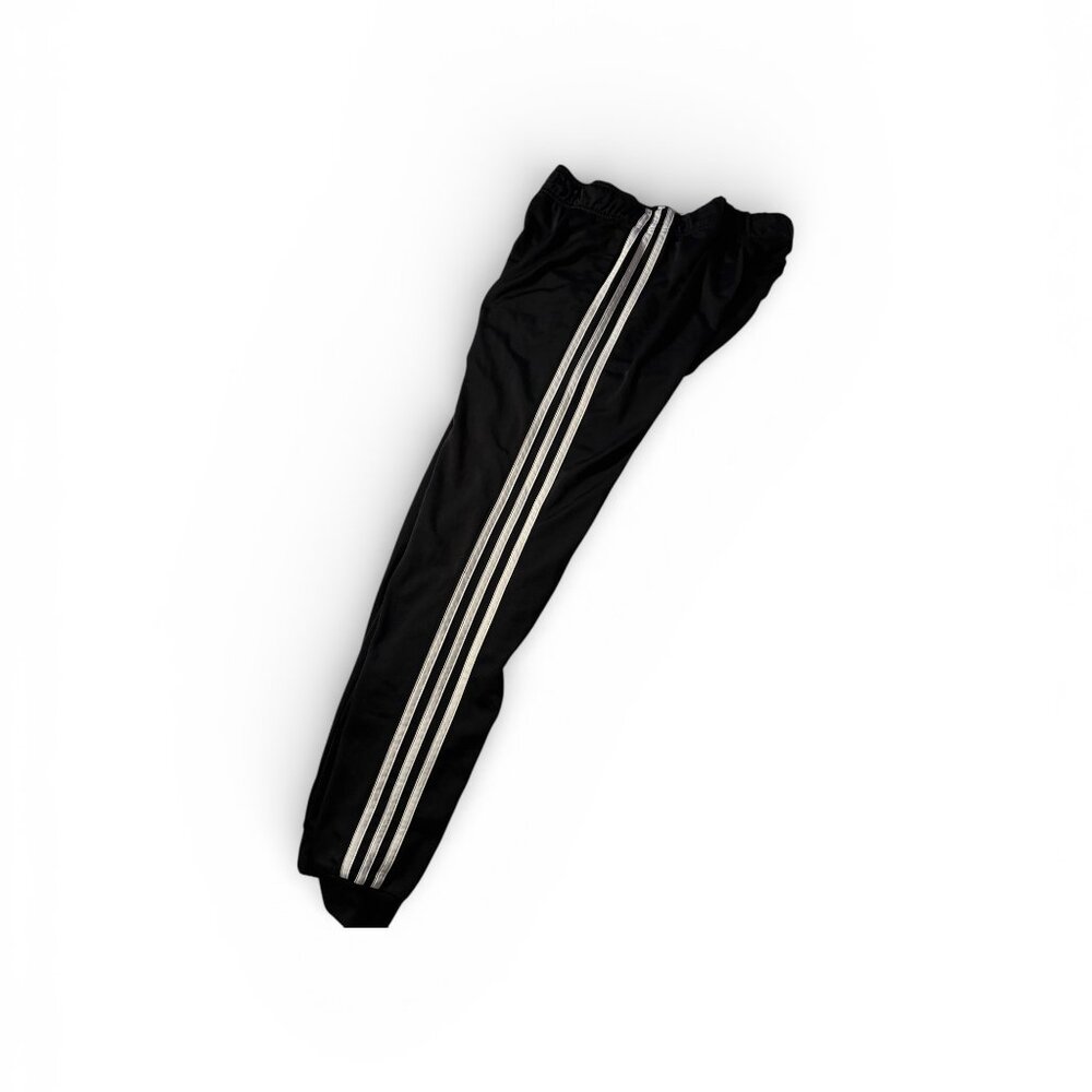 Adidas Women’s Black Track Pants Side 3 Stripe Joggers Athleisure Size Small